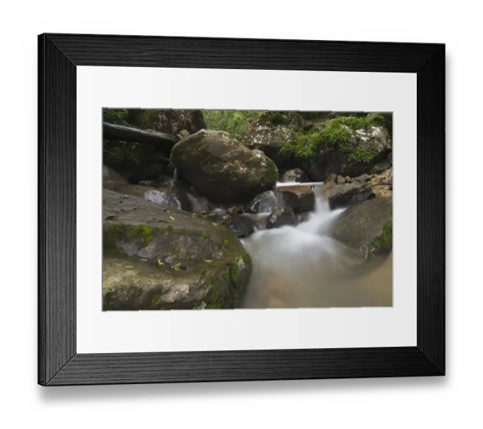 Framed Print : Low angle view of a waterfall with blurred water, Injisuthi National Park Framed Print : Low angle view of a waterfall with blurred water, Injisuthi National Park