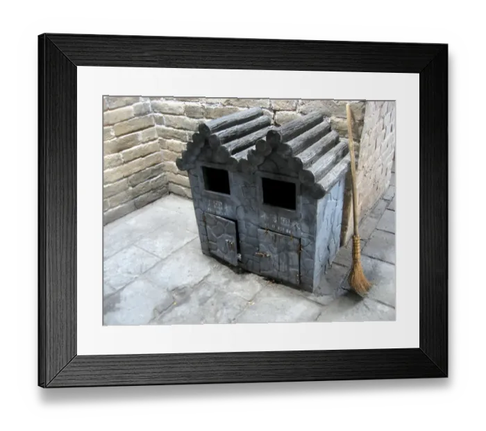 Framed Print : Rubbish bins, Great Wall of China Framed Print : Rubbish bins, Great Wall of China