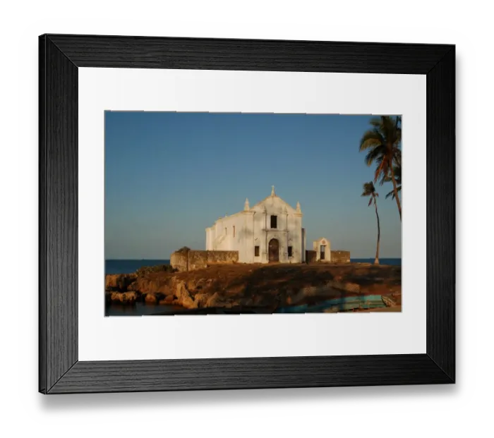 Framed Print : white church on the island Framed Print : white church on the island