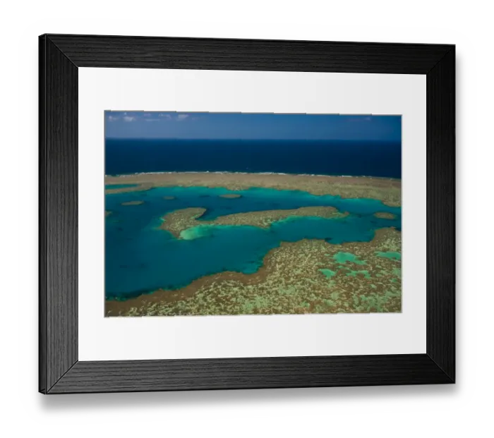 Framed Print : Aerial view of the Great Barrier Reef, UNESCO World Heritage Site, Queensland, Australia