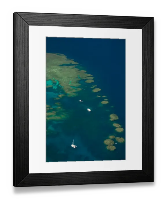 Framed Print : Aerial view of the Great Barrier Reef, UNESCO World Heritage Site, Queensland, Australia