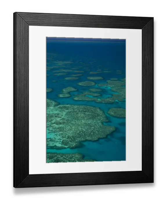 Framed Print : Aerial view of the Great Barrier Reef, UNESCO World Heritage Site, Queensland, Australia Framed Print : Aerial view of the Great Barrier Reef, UNESCO World Heritage Site, Queensland, Australia