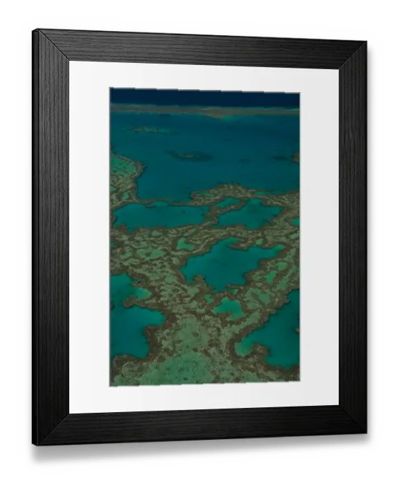 Framed Print : Aerial view of the Great Barrier Reef, UNESCO World Heritage Site, Queensland, Australia
