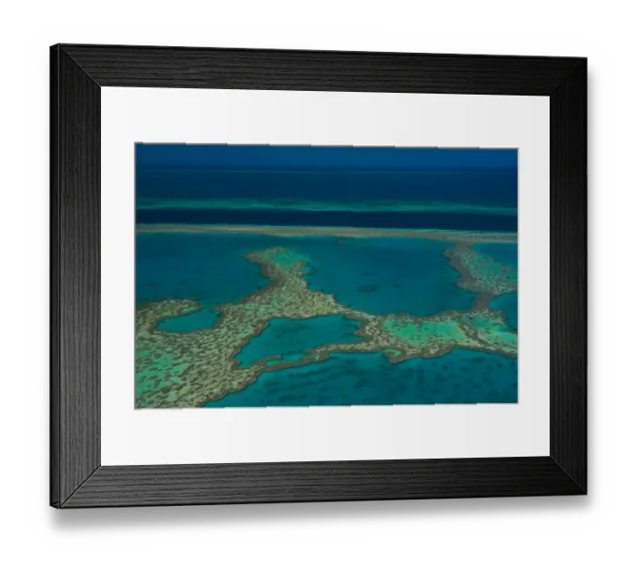 Framed Print : Aerial view of the Great Barrier Reef, UNESCO World Heritage Site, Queensland, Australia