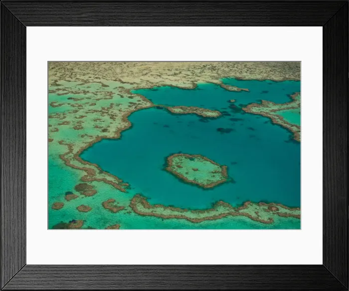 Framed Print : Aerial view of the Great Barrier Reef, UNESCO World Heritage Site, Queensland, Australia Framed Print : Aerial view of the Great Barrier Reef, UNESCO World Heritage Site, Queensland, Australia