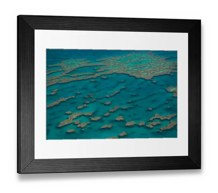 Framed Print : Aerial view of the Great Barrier Reef, UNESCO World Heritage Site, Queensland, Australia Framed Print : Aerial view of the Great Barrier Reef, UNESCO World Heritage Site, Queensland, Australia