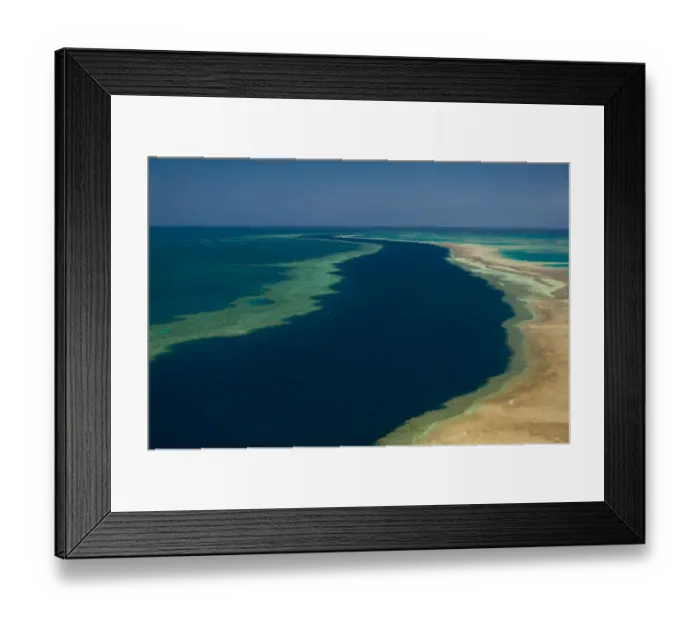 Framed Print : Aerial view of the Great Barrier Reef, UNESCO World Heritage Site, Queensland, Australia Framed Print : Aerial view of the Great Barrier Reef, UNESCO World Heritage Site, Queensland, Australia