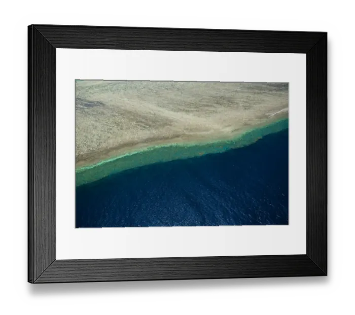 Framed Print : Aerial view of the Great Barrier Reef, UNESCO World Heritage Site, Queensland, Australia