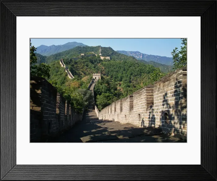 Framed Print : Great wall of China on mountain