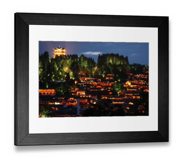 Framed Print : Lijiang roofs at sunset Framed Print : Lijiang roofs at sunset