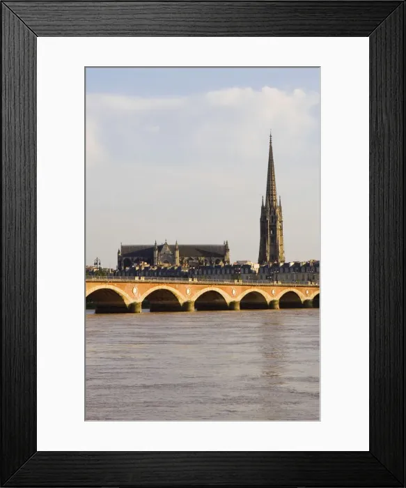 Framed Print : Arch bridge across a river, Pont De Pierre, St. Andre Cathedral, Garonne River, Bordeaux, Aquitaine, France Framed Print : Arch bridge across a river, Pont De Pierre, St. Andre Cathedral, Garonne River, Bordeaux, Aquitaine, France