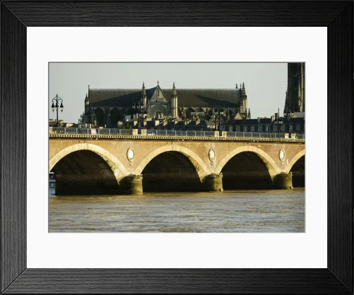 Framed Print : Arch bridge over a river, Pont De Pierre, St. Michel Basilica, Garonne River, Bordeaux, Aquitaine, France Framed Print : Arch bridge over a river, Pont De Pierre, St. Michel Basilica, Garonne River, Bordeaux, Aquitaine, France