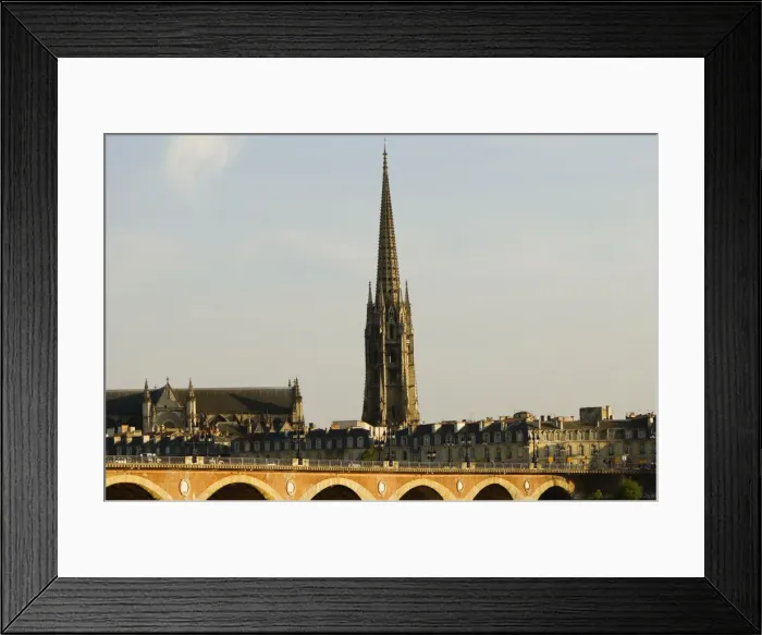Framed Print : Arch bridge over a river, Pont De Pierre, St. Michel Basilica, Garonne River, Bordeaux, Aquitaine, France Framed Print : Arch bridge over a river, Pont De Pierre, St. Michel Basilica, Garonne River, Bordeaux, Aquitaine, France
