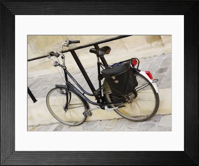 Framed Print : Bicycle leaning against a railing, Hotel De Ville, Bordeaux, Aquitaine, France Framed Print : Bicycle leaning against a railing, Hotel De Ville, Bordeaux, Aquitaine, France