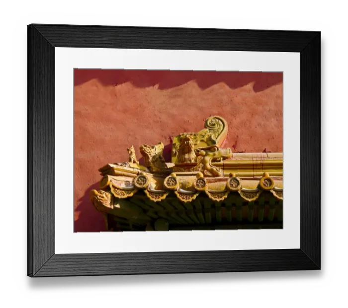 Framed Print : Wooden carving on door frame Framed Print : Wooden carving on door frame