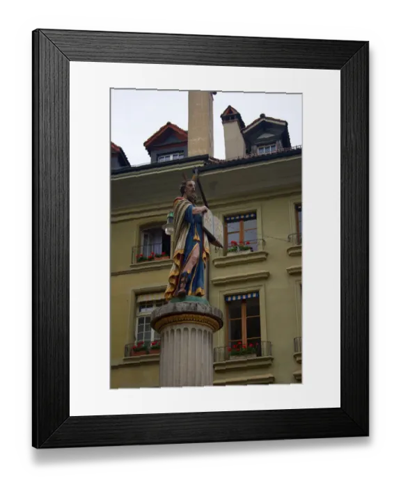 Framed Print : Samson fountain on the Kramgasse, Old City of Bern Framed Print : Samson fountain on the Kramgasse, Old City of Bern