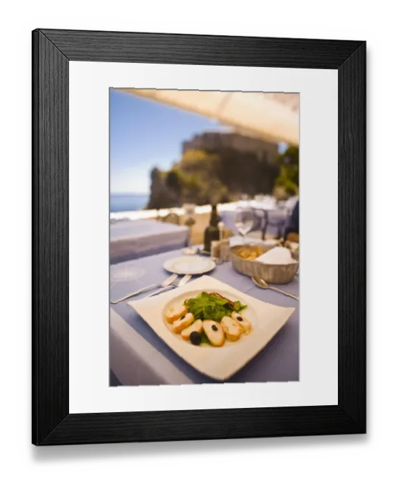 Framed Print : Meal at outdoor restaurant, Nautika-Dubrovnik, Croatia, Europe