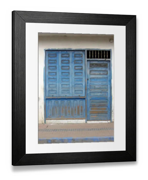 Framed Print : Blue wooden doorway, Essaouira, Morocco Framed Print : Blue wooden doorway, Essaouira, Morocco