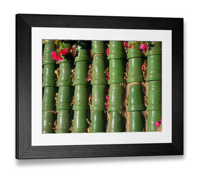 Framed Print : Green glazed roof tiles, Marrakesh, Morocco Framed Print : Green glazed roof tiles, Marrakesh, Morocco
