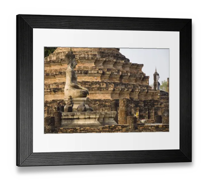Framed Print : Buddha statue by temple, Thailand