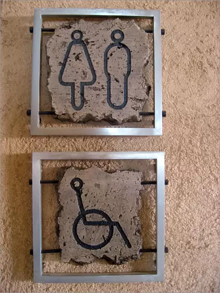 Toilet signs, Masada, Israel