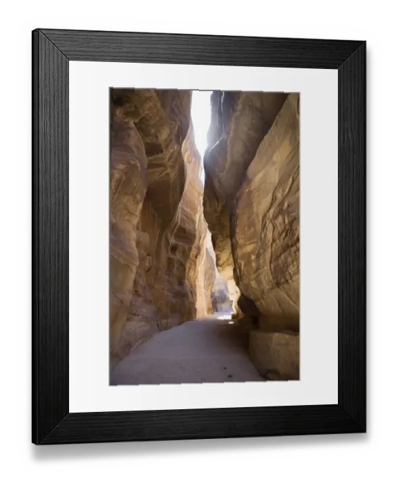 Framed Print : Sun Shining Between a Rock Crevice, Petra. UNESCO World Heritage Site. Jordan, Middle East Framed Print : Sun Shining Between a Rock Crevice, Petra. UNESCO World Heritage Site. Jordan, Middle East