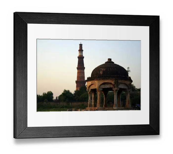 Framed Print : Matcalf folly and Qutab Minar Framed Print : Matcalf folly and Qutab Minar