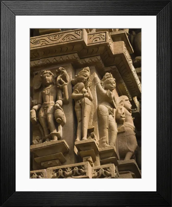 Framed Print : Sculptures on a temple, Lakshmana Temple, Khajuraho, Chhatarpur District, Madhya Pradesh, India Framed Print : Sculptures on a temple, Lakshmana Temple, Khajuraho, Chhatarpur District, Madhya Pradesh, India