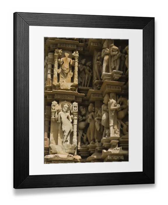 Framed Print : Sculptures on a temple, Lakshmana Temple, Khajuraho, Chhatarpur District, Madhya Pradesh, India Framed Print : Sculptures on a temple, Lakshmana Temple, Khajuraho, Chhatarpur District, Madhya Pradesh, India