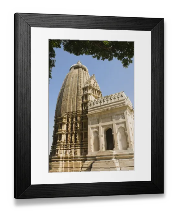 Framed Print : Low angle view of a temple, Kandariya Mahadeva Temple, Khajuraho, Chhatarpur District, Madhya Pradesh, India