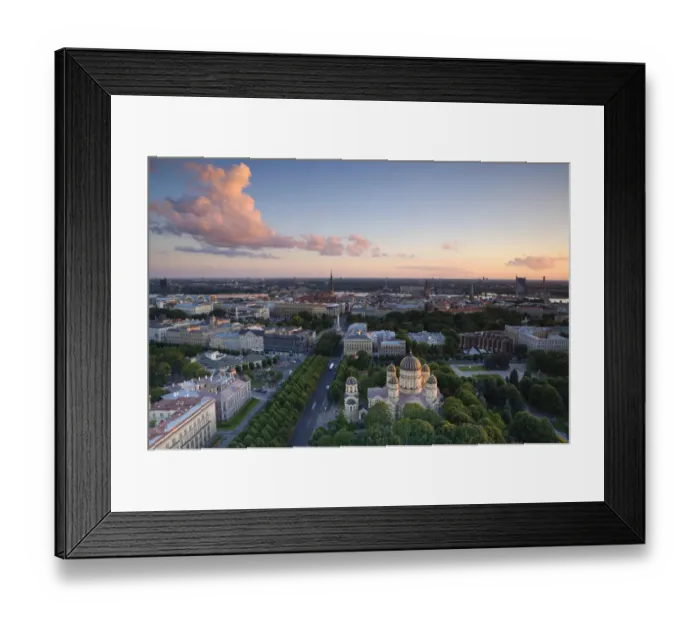 Framed Print : Elevated view over Rigas Old Town at sunset Framed Print : Elevated view over Rigas Old Town at sunset