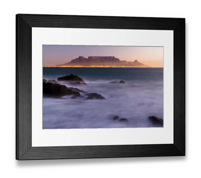 Framed Print : Table Mountain, Lions Head and Devils Peak in the evening light, panoramic views of Cape Town, Bloubergstrand beach, Table Bay, Atlantic Ocean, Cape Town, Western Cape, South Africa Framed Print : Table Mountain, Lions Head and Devils Peak in the evening light, panoramic views of Cape Town, Bloubergstrand beach, Table Bay, Atlantic Ocean, Cape Town, Western Cape, South Africa