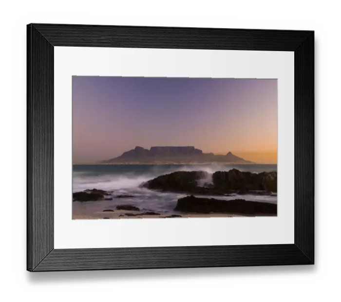 Framed Print : Table Mountain, Lions Head and Devils Peak in the evening light, panoramic views of Cape Town, Bloubergstrand beach, Table Bay, Atlantic Ocean, Cape Town, Western Cape, South Africa Framed Print : Table Mountain, Lions Head and Devils Peak in the evening light, panoramic views of Cape Town, Bloubergstrand beach, Table Bay, Atlantic Ocean, Cape Town, Western Cape, South Africa