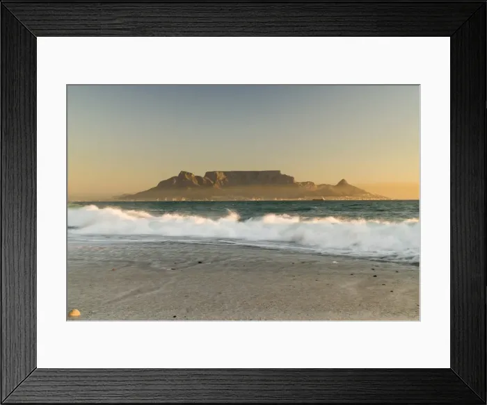 Framed Print : Table Mountain, Lions Head and Devils Peak in the evening light, panoramic views of Cape Town, Bloubergstrand beach, Table Bay, Atlantic Ocean, Cape Town, Western Cape, South Africa Framed Print : Table Mountain, Lions Head and Devils Peak in the evening light, panoramic views of Cape Town, Bloubergstrand beach, Table Bay, Atlantic Ocean, Cape Town, Western Cape, South Africa