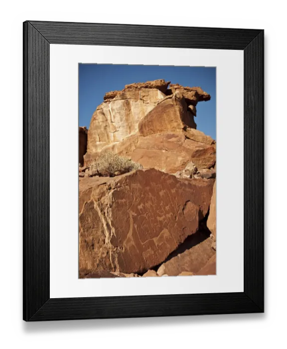 Framed Print : Ancient rock carvings of African animals Framed Print : Ancient rock carvings of African animals