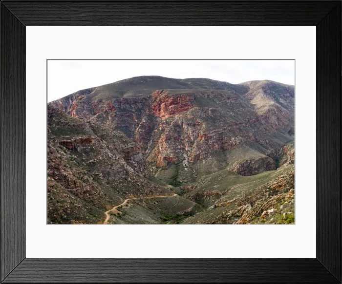 Framed Print : Serpentine road, gravel road, Swartberg Pass, Swartberg Mountains, Western Cape Province, South Africa Framed Print : Serpentine road, gravel road, Swartberg Pass, Swartberg Mountains, Western Cape Province, South Africa