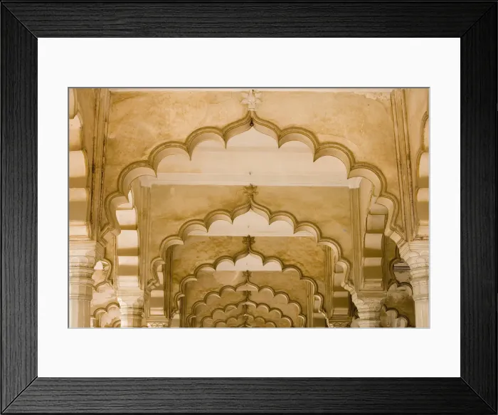 Framed Print : India, Uttar Pradesh, Agra, Agra Fort, carved stone ceiling, arches Framed Print : India, Uttar Pradesh, Agra, Agra Fort, carved stone ceiling, arches