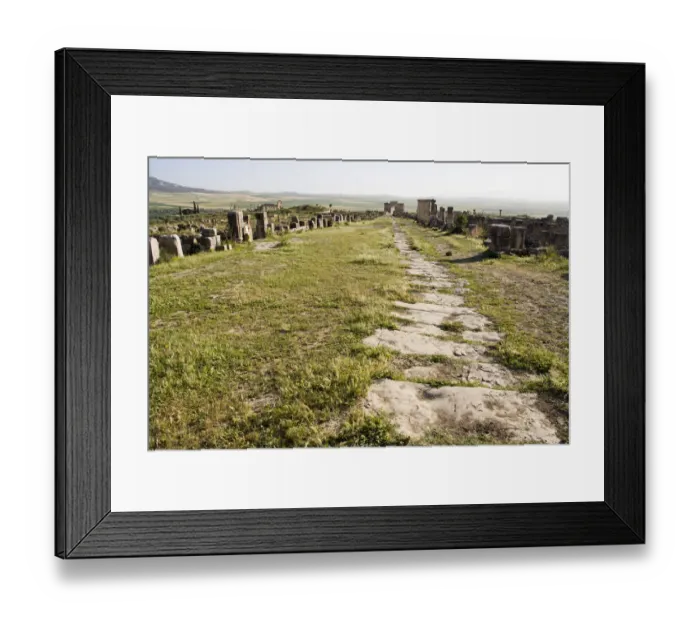 Framed Print : Old Roman ruins in Volubilis at sunset Framed Print : Old Roman ruins in Volubilis at sunset