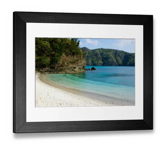 Framed Print : Enjoying clear tropical water of white sandy beach