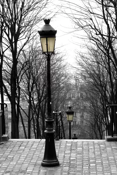 Lamposts and Stairs at Montmartre