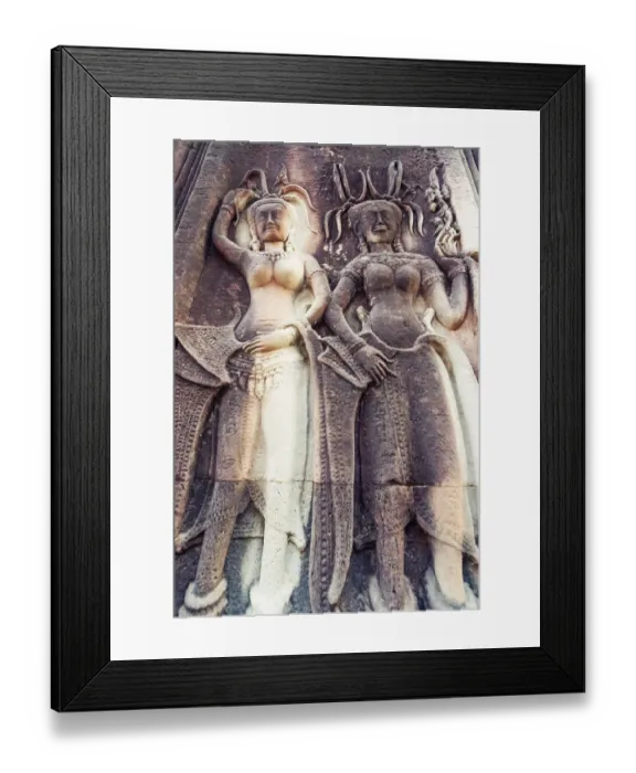 Framed Print : Bas relief carvings, Angkor Wat temple Framed Print : Bas relief carvings, Angkor Wat temple