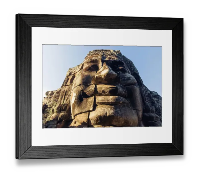 Framed Print : Giant carved stone faces, Bayon temple, Angkor Framed Print : Giant carved stone faces, Bayon temple, Angkor
