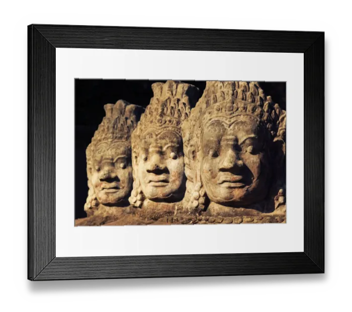 Framed Print : Stone statues at the entrance to Bayon temple Framed Print : Stone statues at the entrance to Bayon temple