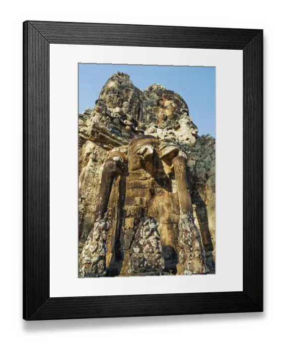 Framed Print : Giant carved stone faces, Bayon temple, Angkor Framed Print : Giant carved stone faces, Bayon temple, Angkor
