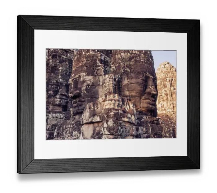 Framed Print : Giant carved stone faces at Bayon temple Framed Print : Giant carved stone faces at Bayon temple
