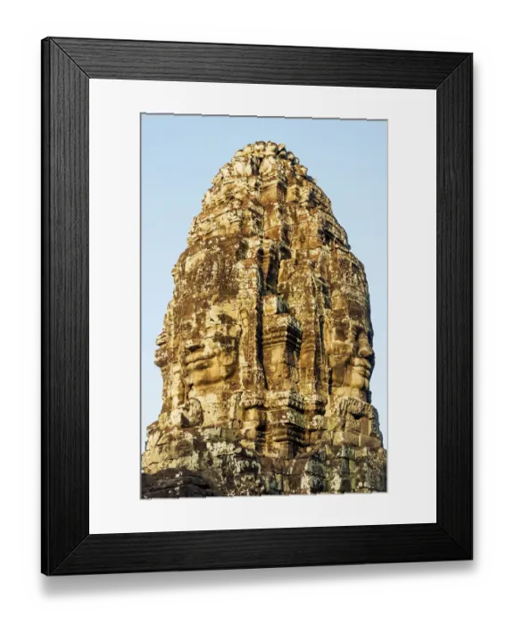Framed Print : Giant carved stone faces at Bayon temple Framed Print : Giant carved stone faces at Bayon temple