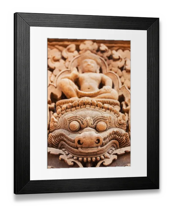 Framed Print : Bas relief of a Kala, Banteay Srei