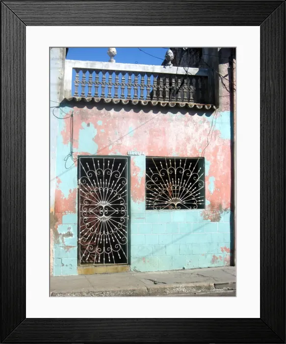 Framed Print : Building with grilles, Cienfuegos, Cuba Framed Print : Building with grilles, Cienfuegos, Cuba