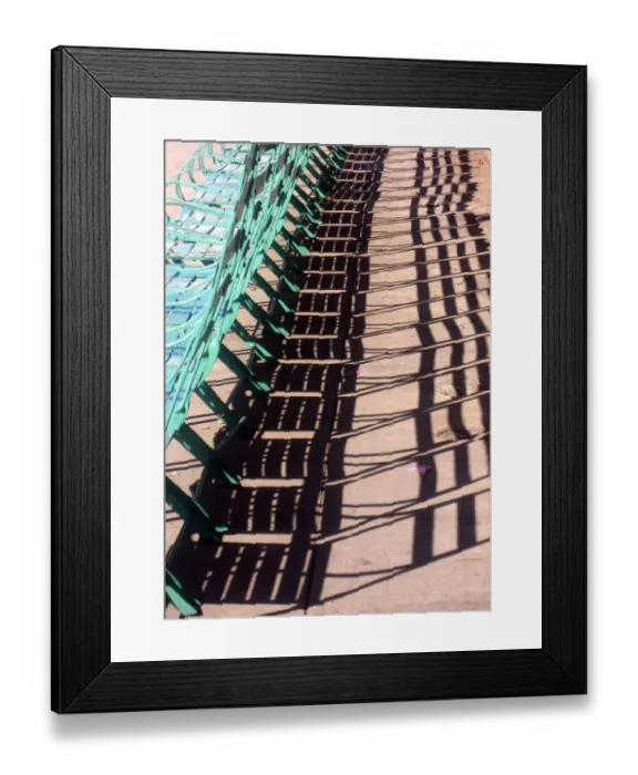 Framed Print : Park chairs and shadows, Cienfuegos, Cuba
