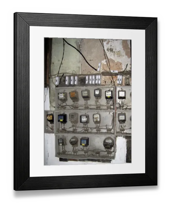 Framed Print : Electric meters, Havana, Cuba Framed Print : Electric meters, Havana, Cuba